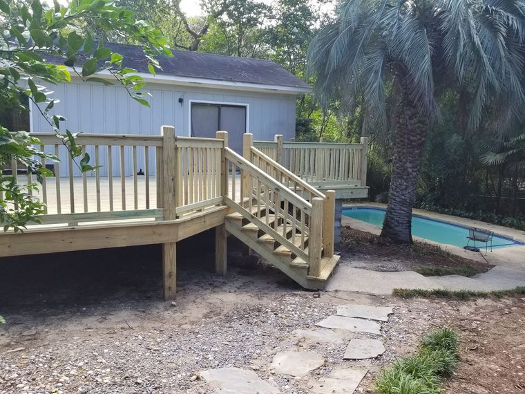 Poolside deck